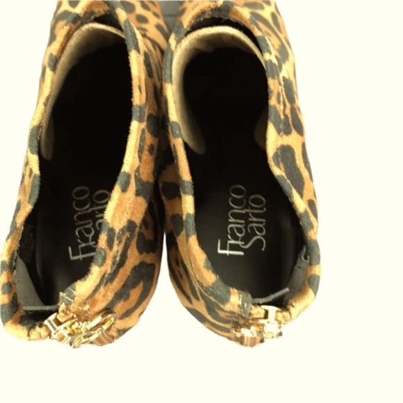 Franco Sarto Kortney Brown‎ Animal Print Suede Ankle Bootie Side Zip Women’s 9M - Picture 7 of 9